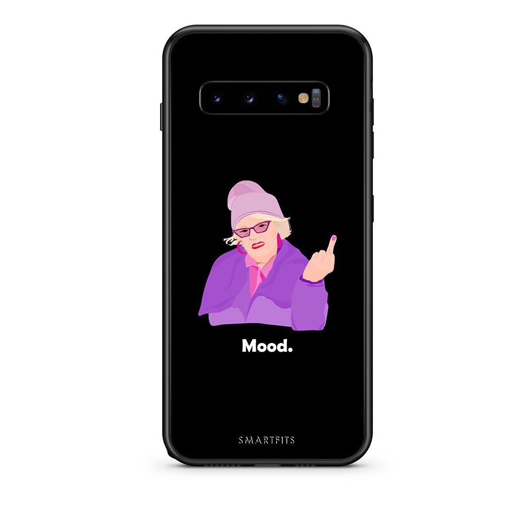 samsung s10 Grandma Mood Black θήκη από τη Smartfits με σχέδιο στο πίσω μέρος και μαύρο περίβλημα | Smartphone case with colorful back and black bezels by Smartfits