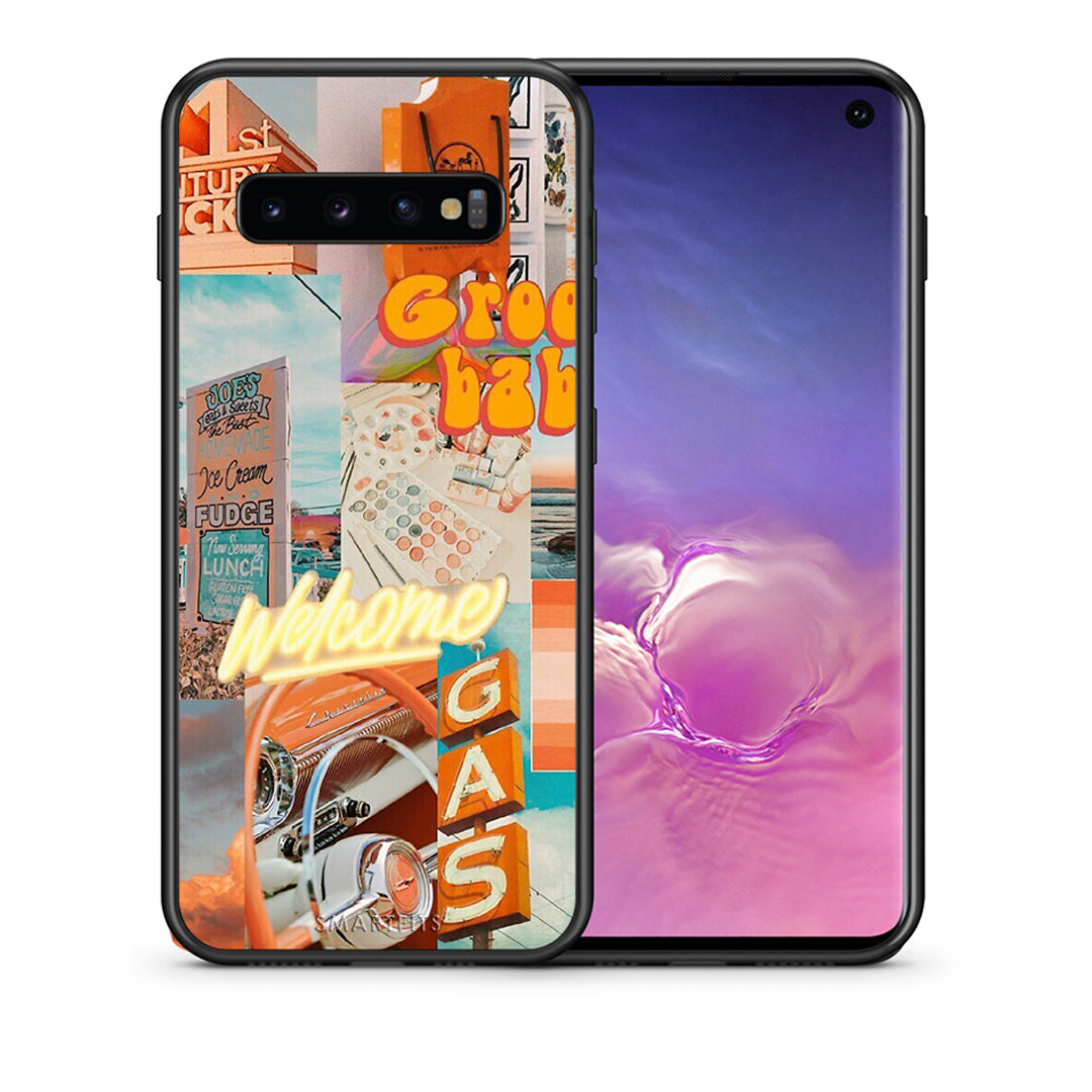 Θήκη Αγίου Βαλεντίνου Samsung S10 Groovy Babe από τη Smartfits με σχέδιο στο πίσω μέρος και μαύρο περίβλημα | Samsung S10 Groovy Babe case with colorful back and black bezels