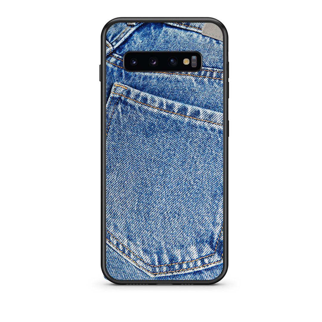 samsung s10 plus Jeans Pocket θήκη από τη Smartfits με σχέδιο στο πίσω μέρος και μαύρο περίβλημα | Smartphone case with colorful back and black bezels by Smartfits