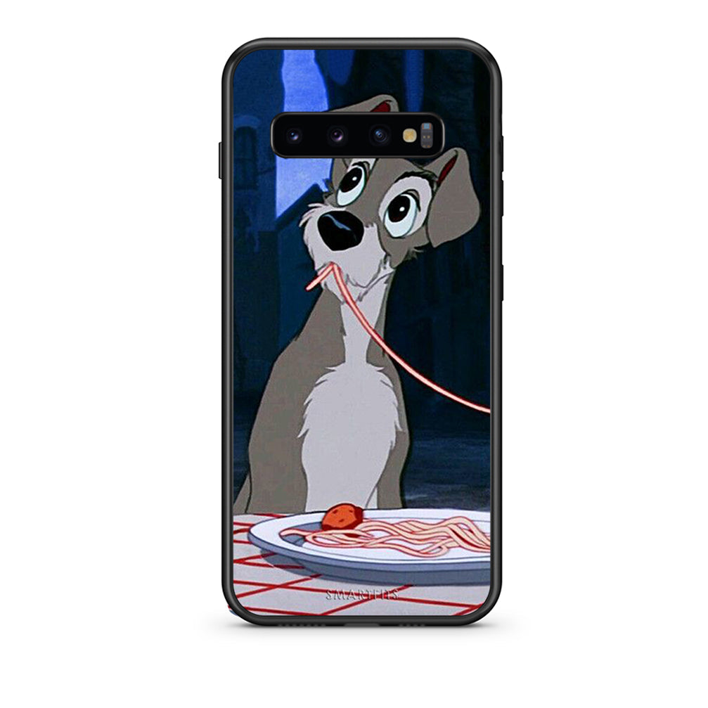 samsung s10 plus Lady And Tramp 1 Θήκη Αγίου Βαλεντίνου από τη Smartfits με σχέδιο στο πίσω μέρος και μαύρο περίβλημα | Smartphone case with colorful back and black bezels by Smartfits