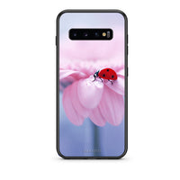 Thumbnail for samsung s10 Ladybug Flower θήκη από τη Smartfits με σχέδιο στο πίσω μέρος και μαύρο περίβλημα | Smartphone case with colorful back and black bezels by Smartfits