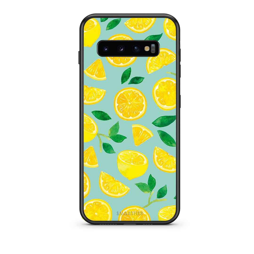 samsung s10 Lemons θήκη από τη Smartfits με σχέδιο στο πίσω μέρος και μαύρο περίβλημα | Smartphone case with colorful back and black bezels by Smartfits