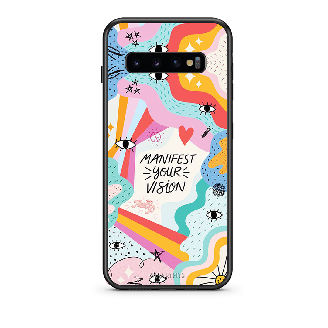 samsung s10 Manifest Your Vision θήκη από τη Smartfits με σχέδιο στο πίσω μέρος και μαύρο περίβλημα | Smartphone case with colorful back and black bezels by Smartfits