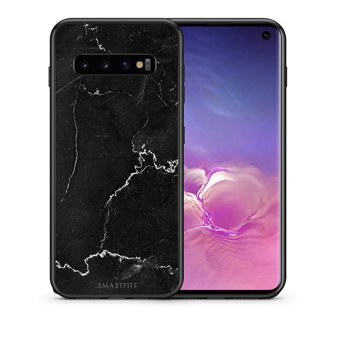 Θήκη Samsung S10 Marble Black από τη Smartfits με σχέδιο στο πίσω μέρος και μαύρο περίβλημα | Samsung S10 Marble Black case with colorful back and black bezels