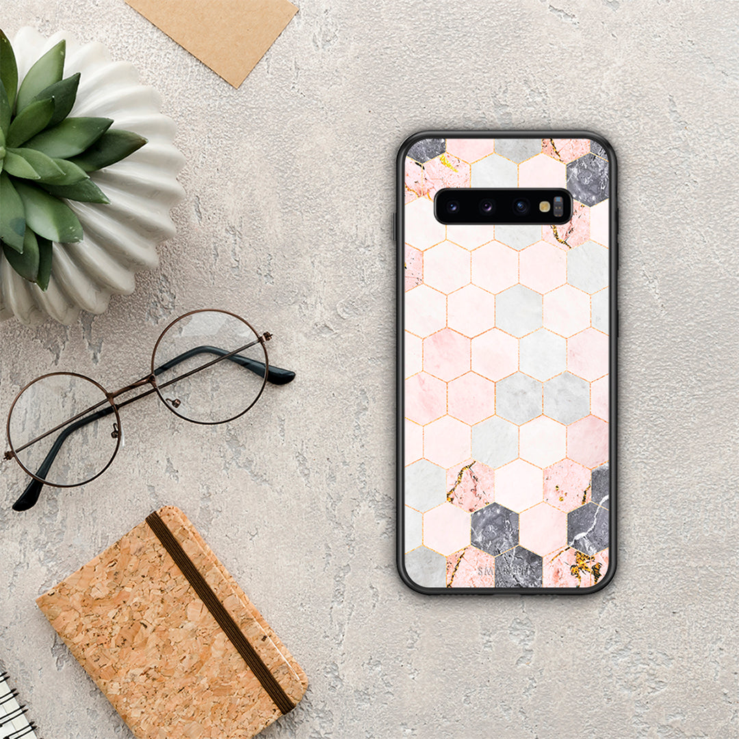 Marble Hexagon Pink - Samsung Galaxy S10 case