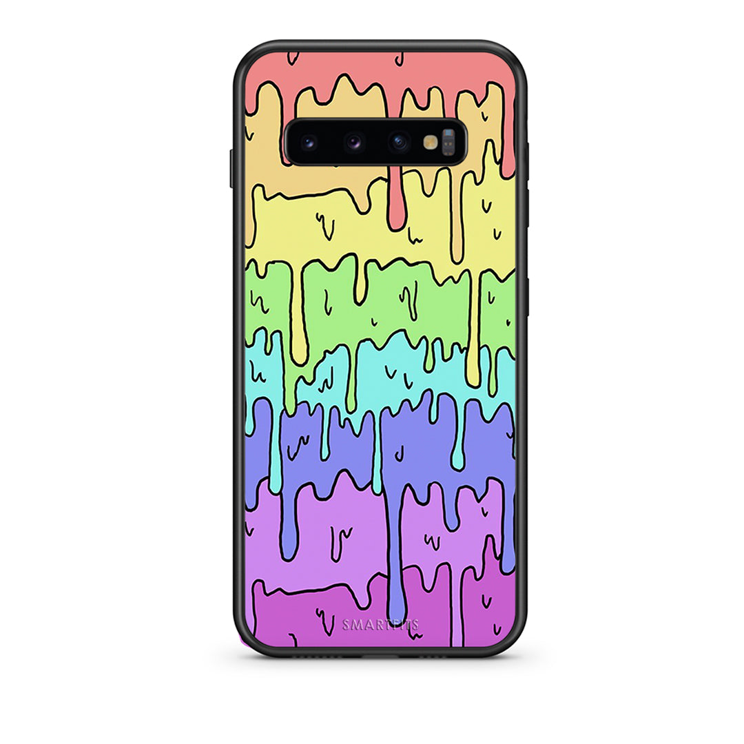 samsung s10 Melting Rainbow θήκη από τη Smartfits με σχέδιο στο πίσω μέρος και μαύρο περίβλημα | Smartphone case with colorful back and black bezels by Smartfits