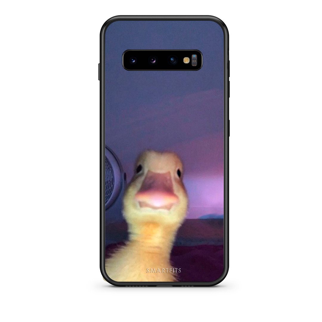 samsung s10 Meme Duck θήκη από τη Smartfits με σχέδιο στο πίσω μέρος και μαύρο περίβλημα | Smartphone case with colorful back and black bezels by Smartfits