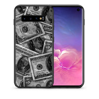 Thumbnail for Θήκη Samsung S10 Money Dollars από τη Smartfits με σχέδιο στο πίσω μέρος και μαύρο περίβλημα | Samsung S10 Money Dollars case with colorful back and black bezels