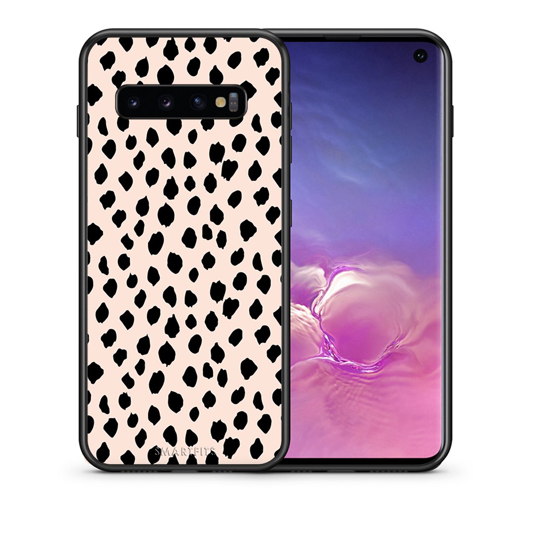 Θήκη Samsung S10 New Polka Dots από τη Smartfits με σχέδιο στο πίσω μέρος και μαύρο περίβλημα | Samsung S10 New Polka Dots case with colorful back and black bezels