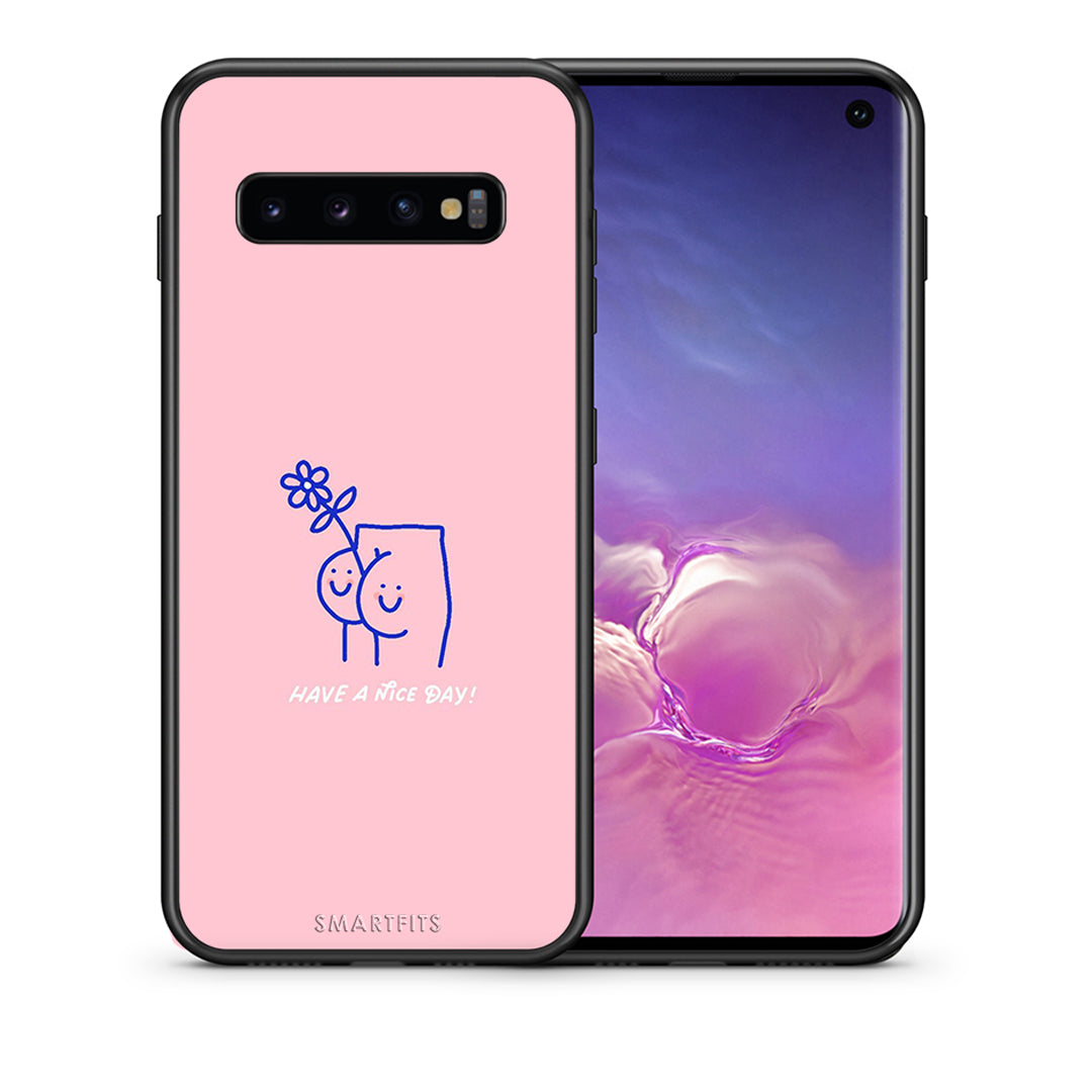 Θήκη Samsung S10+ Nice Day από τη Smartfits με σχέδιο στο πίσω μέρος και μαύρο περίβλημα | Samsung S10+ Nice Day case with colorful back and black bezels