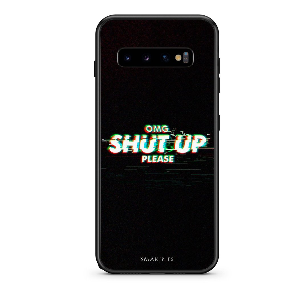 samsung s10 OMG ShutUp θήκη από τη Smartfits με σχέδιο στο πίσω μέρος και μαύρο περίβλημα | Smartphone case with colorful back and black bezels by Smartfits