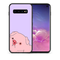 Thumbnail for Θήκη Αγίου Βαλεντίνου Samsung S10 Pig Love 2 από τη Smartfits με σχέδιο στο πίσω μέρος και μαύρο περίβλημα | Samsung S10 Pig Love 2 case with colorful back and black bezels
