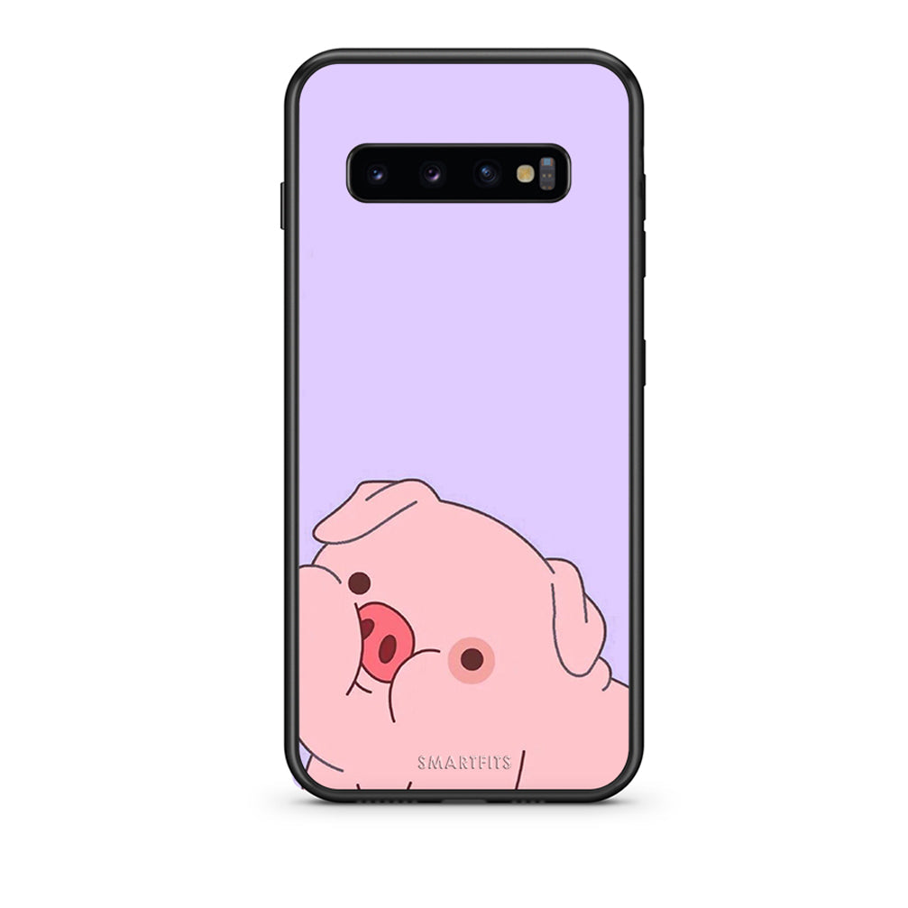 samsung s10 Pig Love 2 Θήκη Αγίου Βαλεντίνου από τη Smartfits με σχέδιο στο πίσω μέρος και μαύρο περίβλημα | Smartphone case with colorful back and black bezels by Smartfits