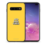 Thumbnail for Θήκη Samsung S10+ Vibes Text από τη Smartfits με σχέδιο στο πίσω μέρος και μαύρο περίβλημα | Samsung S10+ Vibes Text case with colorful back and black bezels