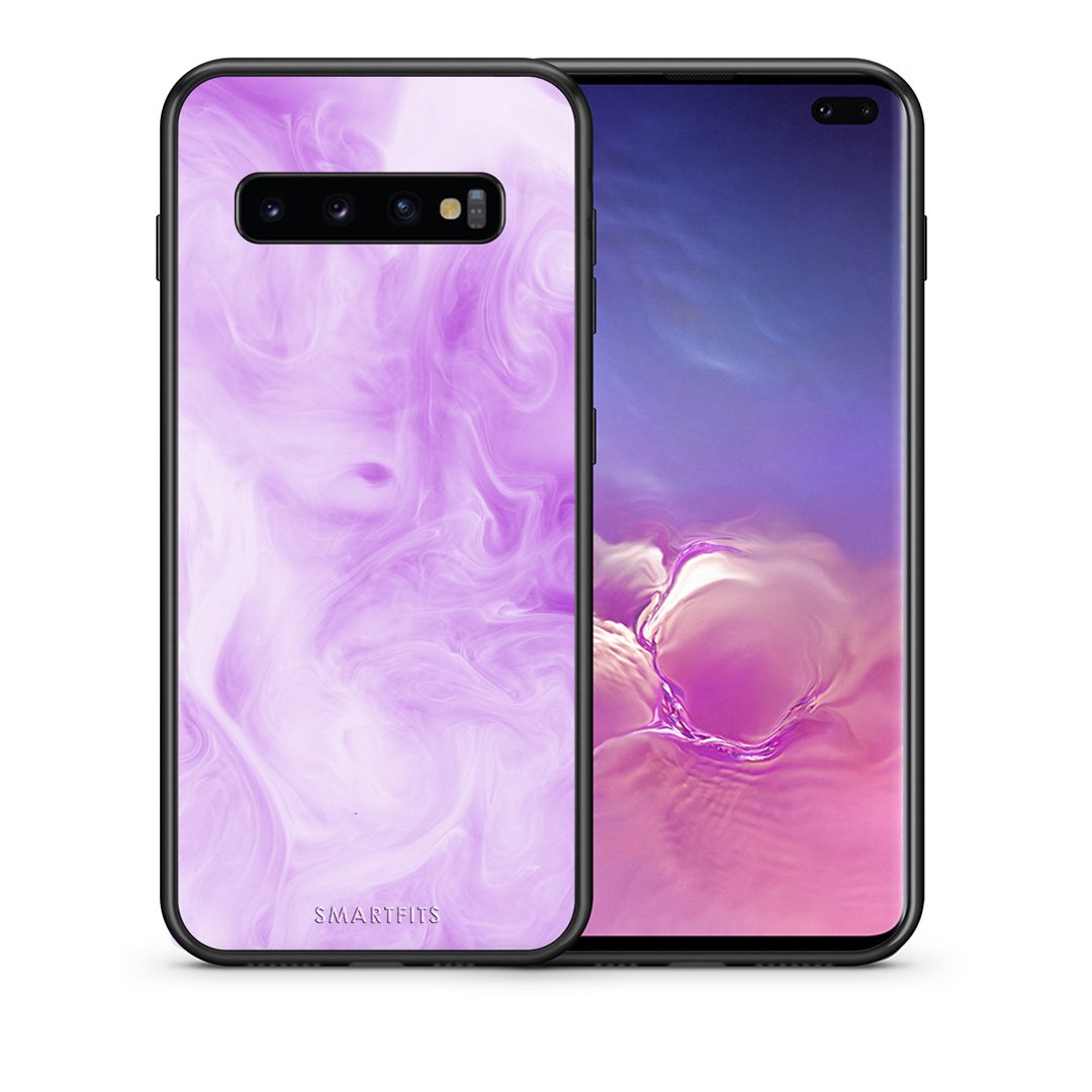 Θήκη Samsung S10+ Lavender Watercolor από τη Smartfits με σχέδιο στο πίσω μέρος και μαύρο περίβλημα | Samsung S10+ Lavender Watercolor case with colorful back and black bezels