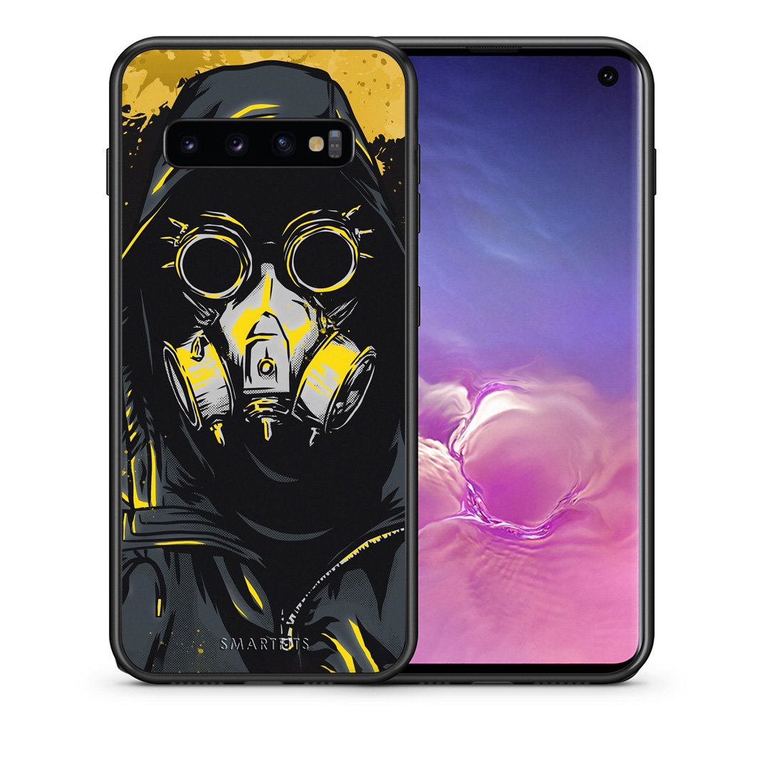 Θήκη Samsung S10 Mask PopArt από τη Smartfits με σχέδιο στο πίσω μέρος και μαύρο περίβλημα | Samsung S10 Mask PopArt case with colorful back and black bezels