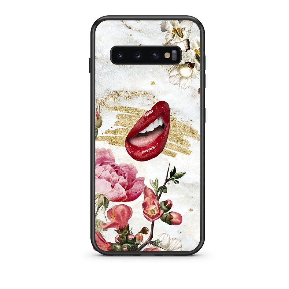 samsung s10 Red Lips θήκη από τη Smartfits με σχέδιο στο πίσω μέρος και μαύρο περίβλημα | Smartphone case with colorful back and black bezels by Smartfits