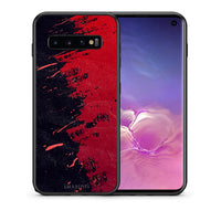 Thumbnail for Θήκη Αγίου Βαλεντίνου Samsung S10 Red Paint από τη Smartfits με σχέδιο στο πίσω μέρος και μαύρο περίβλημα | Samsung S10 Red Paint case with colorful back and black bezels