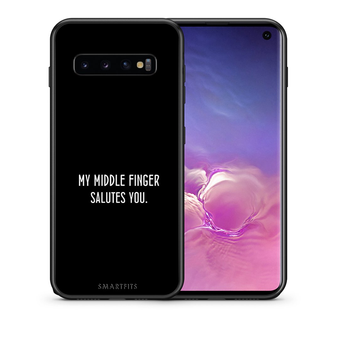 Θήκη Samsung S10 Salute από τη Smartfits με σχέδιο στο πίσω μέρος και μαύρο περίβλημα | Samsung S10 Salute case with colorful back and black bezels