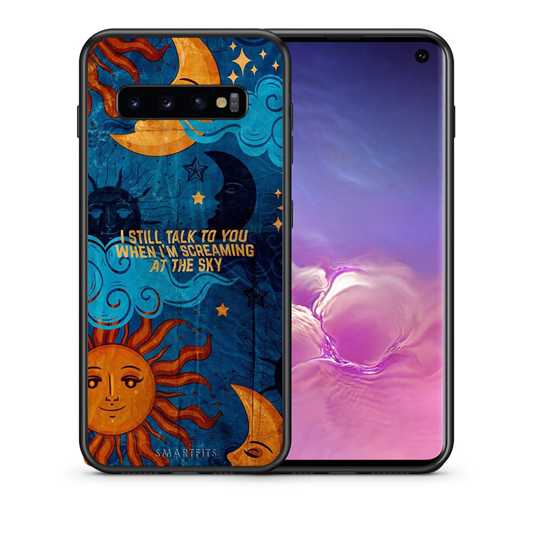 Θήκη Samsung S10 Screaming Sky από τη Smartfits με σχέδιο στο πίσω μέρος και μαύρο περίβλημα | Samsung S10 Screaming Sky case with colorful back and black bezels