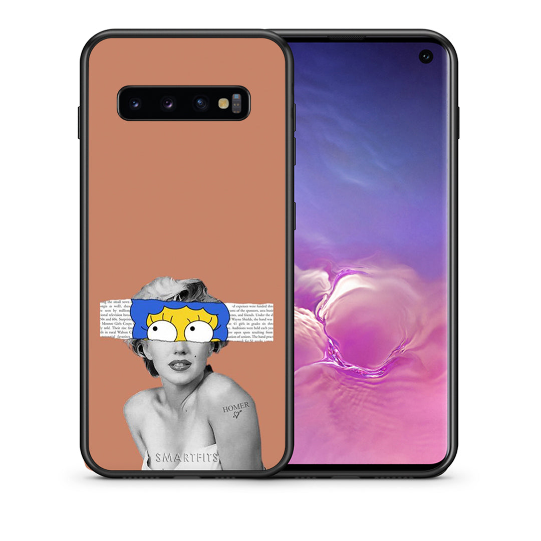 Θήκη Samsung S10+ Sim Merilyn από τη Smartfits με σχέδιο στο πίσω μέρος και μαύρο περίβλημα | Samsung S10+ Sim Merilyn case with colorful back and black bezels