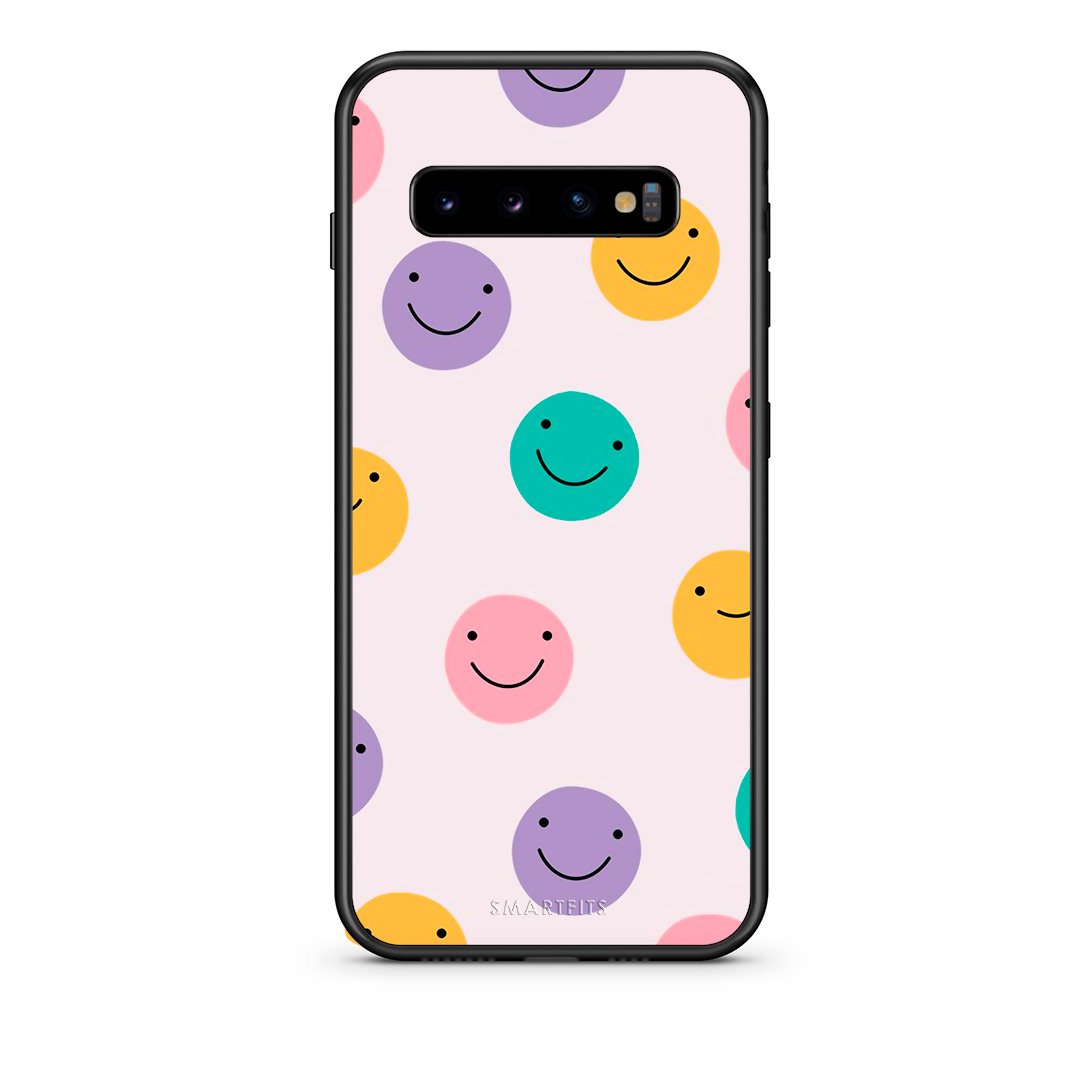 samsung s10 plus Smiley Faces θήκη από τη Smartfits με σχέδιο στο πίσω μέρος και μαύρο περίβλημα | Smartphone case with colorful back and black bezels by Smartfits
