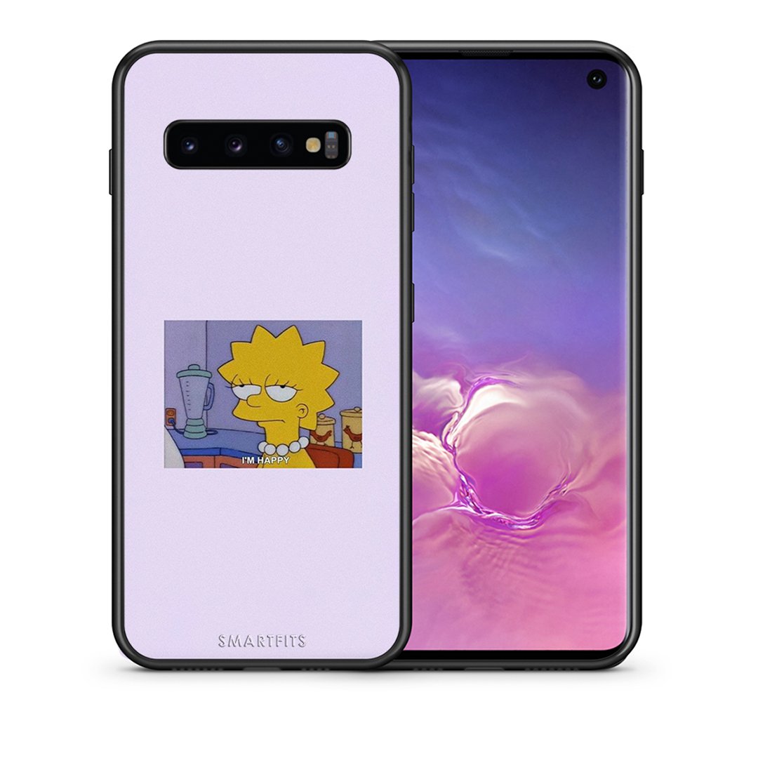 Θήκη Samsung S10+ So Happy από τη Smartfits με σχέδιο στο πίσω μέρος και μαύρο περίβλημα | Samsung S10+ So Happy case with colorful back and black bezels