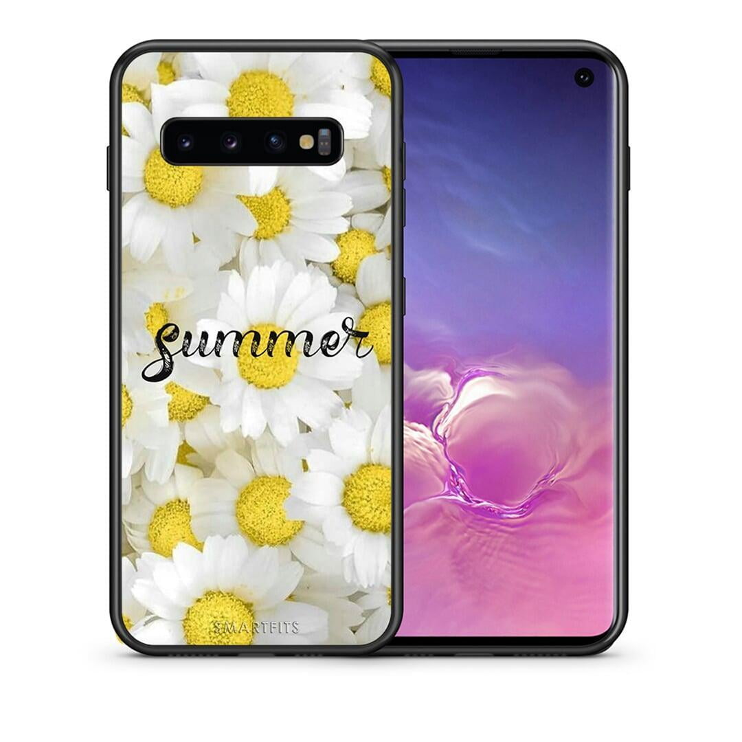 Θήκη Samsung S10+ Summer Daisies από τη Smartfits με σχέδιο στο πίσω μέρος και μαύρο περίβλημα | Samsung S10+ Summer Daisies case with colorful back and black bezels