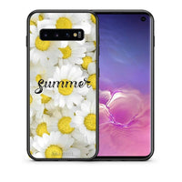 Thumbnail for Θήκη Samsung S10 Summer Daisies από τη Smartfits με σχέδιο στο πίσω μέρος και μαύρο περίβλημα | Samsung S10 Summer Daisies case with colorful back and black bezels