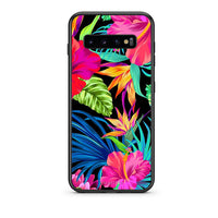 Thumbnail for samsung s10 plus Tropical Flowers θήκη από τη Smartfits με σχέδιο στο πίσω μέρος και μαύρο περίβλημα | Smartphone case with colorful back and black bezels by Smartfits