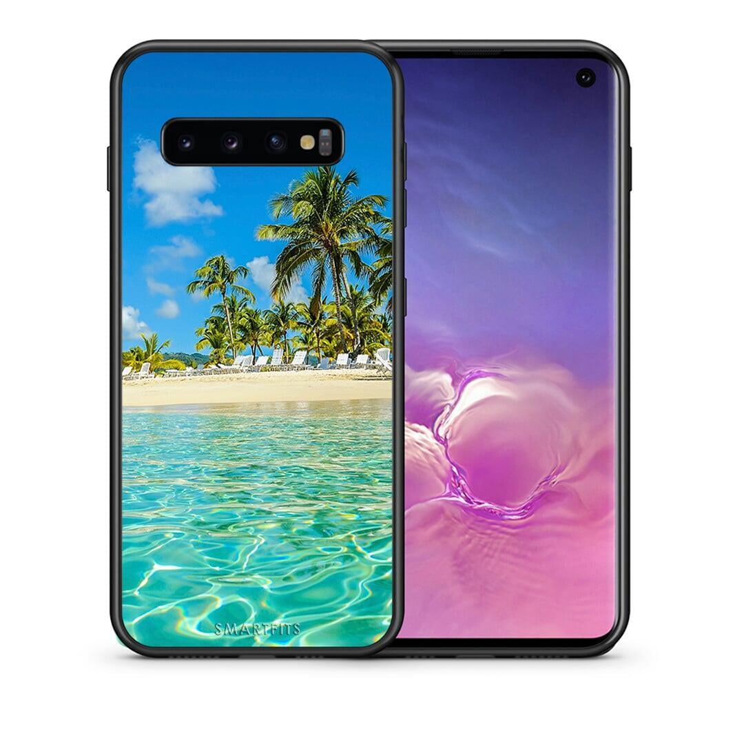 Θήκη Samsung S10 Tropical Vibes από τη Smartfits με σχέδιο στο πίσω μέρος και μαύρο περίβλημα | Samsung S10 Tropical Vibes case with colorful back and black bezels