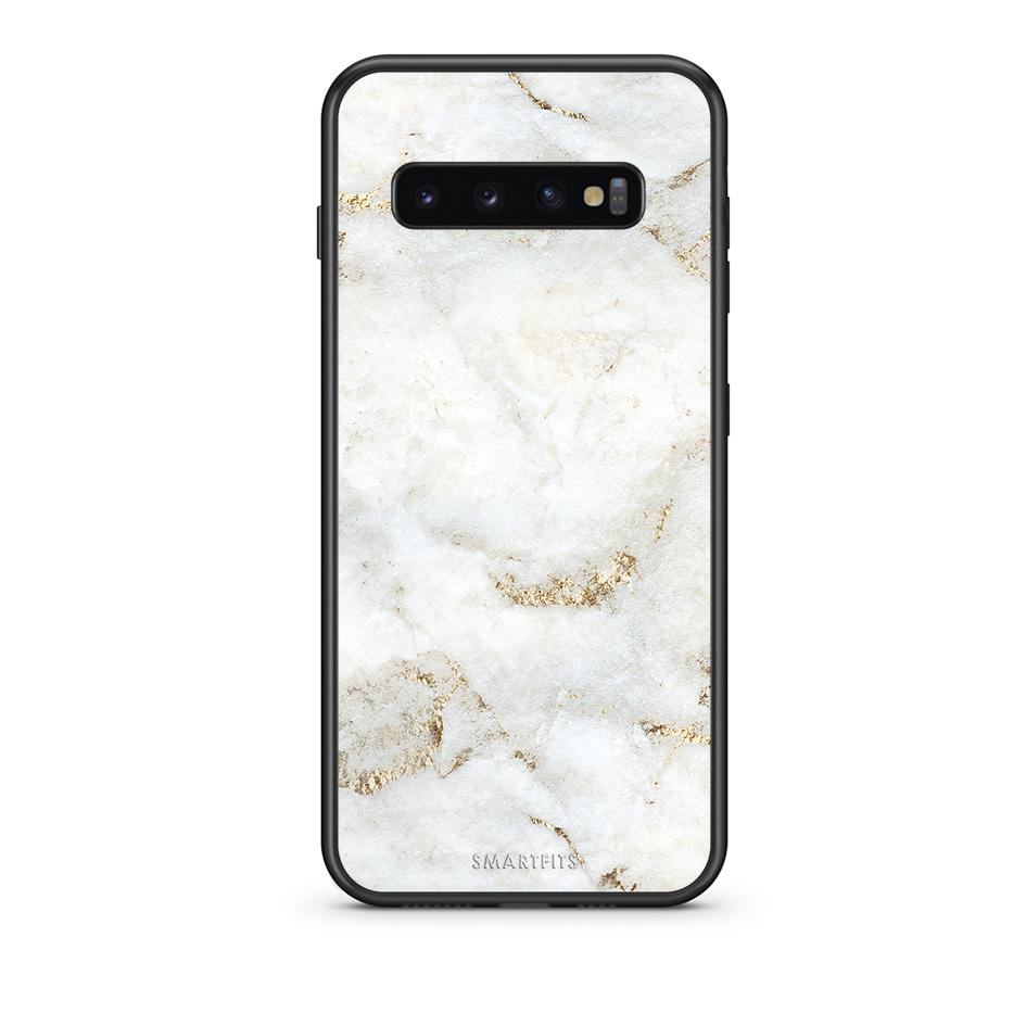 samsung s10 plus White Gold Marble θήκη από τη Smartfits με σχέδιο στο πίσω μέρος και μαύρο περίβλημα | Smartphone case with colorful back and black bezels by Smartfits