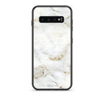 Thumbnail for samsung s10 plus White Gold Marble θήκη από τη Smartfits με σχέδιο στο πίσω μέρος και μαύρο περίβλημα | Smartphone case with colorful back and black bezels by Smartfits
