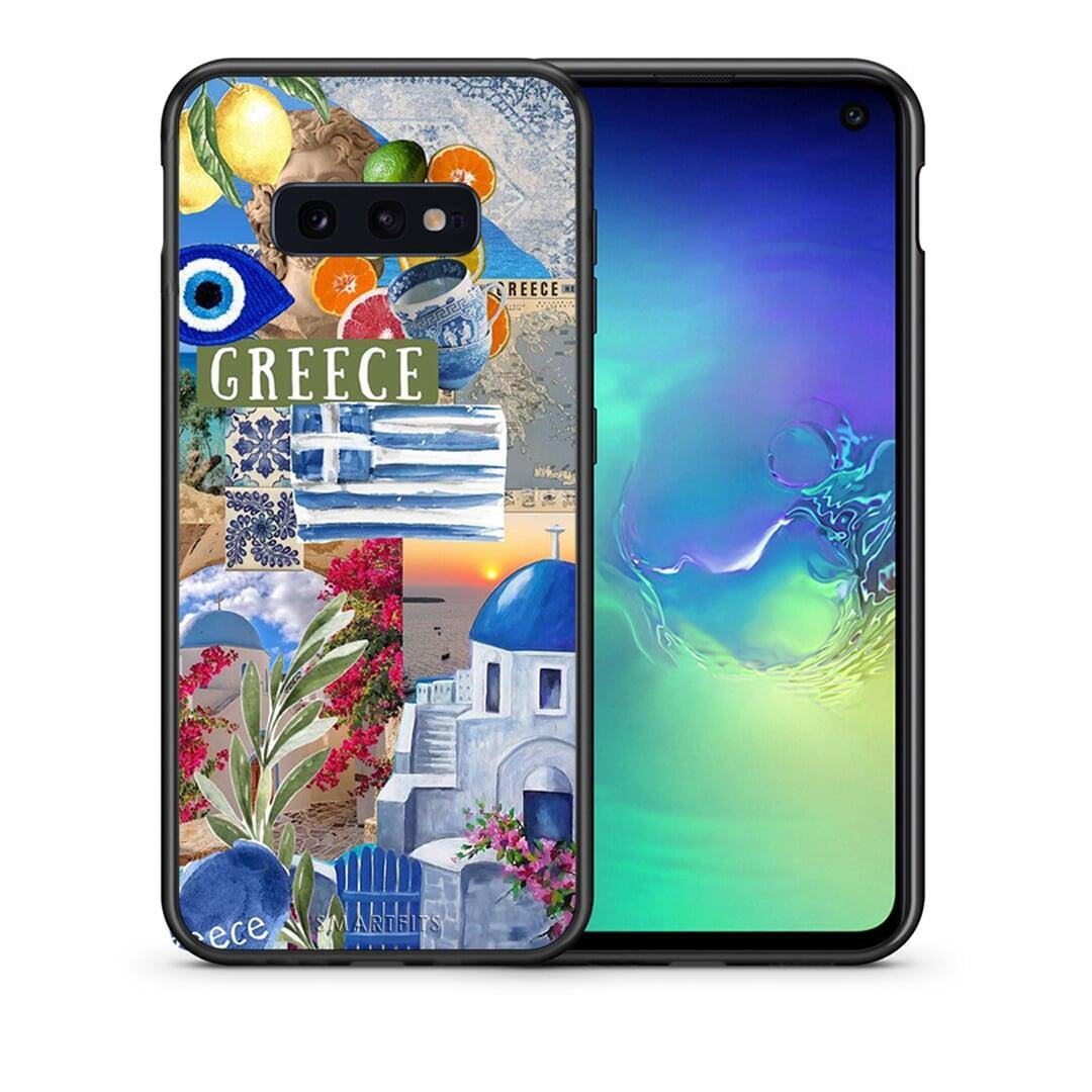 Θήκη Samsung S10e All Greek από τη Smartfits με σχέδιο στο πίσω μέρος και μαύρο περίβλημα | Samsung S10e All Greek case with colorful back and black bezels