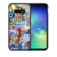 Thumbnail for Θήκη Samsung S10e All Greek από τη Smartfits με σχέδιο στο πίσω μέρος και μαύρο περίβλημα | Samsung S10e All Greek case with colorful back and black bezels