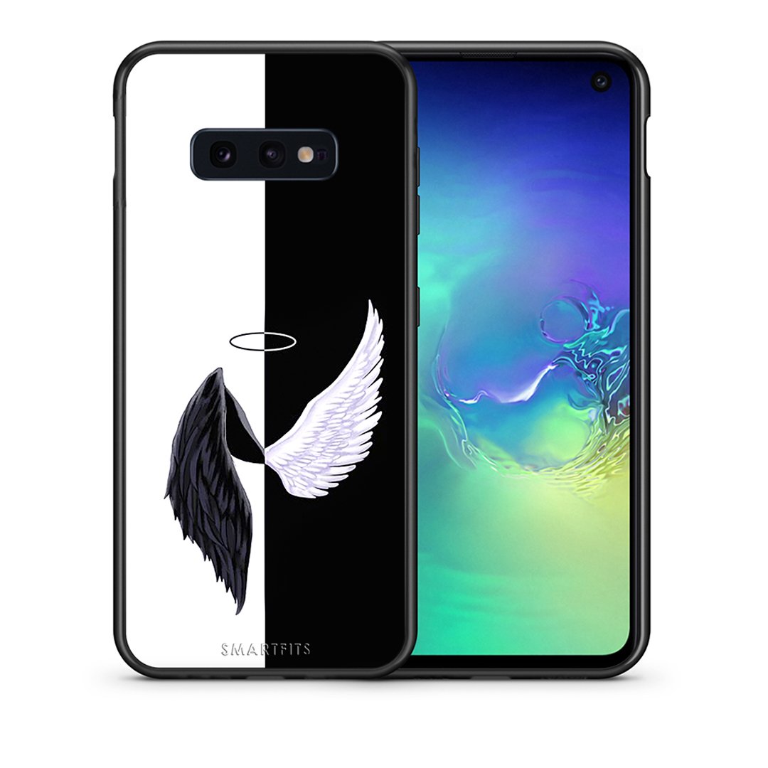 Θήκη Samsung S10e Angels Demons από τη Smartfits με σχέδιο στο πίσω μέρος και μαύρο περίβλημα | Samsung S10e Angels Demons case with colorful back and black bezels