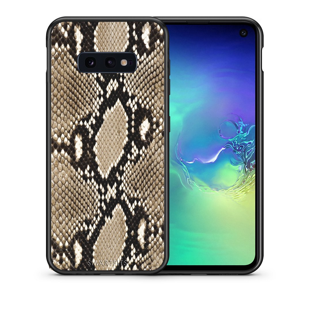 Θήκη Samsung S10e Fashion Snake Animal από τη Smartfits με σχέδιο στο πίσω μέρος και μαύρο περίβλημα | Samsung S10e Fashion Snake Animal case with colorful back and black bezels