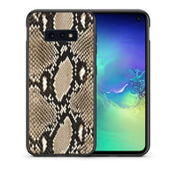 Thumbnail for Θήκη Samsung S10e Fashion Snake Animal από τη Smartfits με σχέδιο στο πίσω μέρος και μαύρο περίβλημα | Samsung S10e Fashion Snake Animal case with colorful back and black bezels