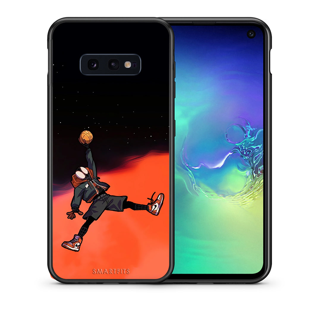 Θήκη Samsung S10e Basketball Hero από τη Smartfits με σχέδιο στο πίσω μέρος και μαύρο περίβλημα | Samsung S10e Basketball Hero case with colorful back and black bezels