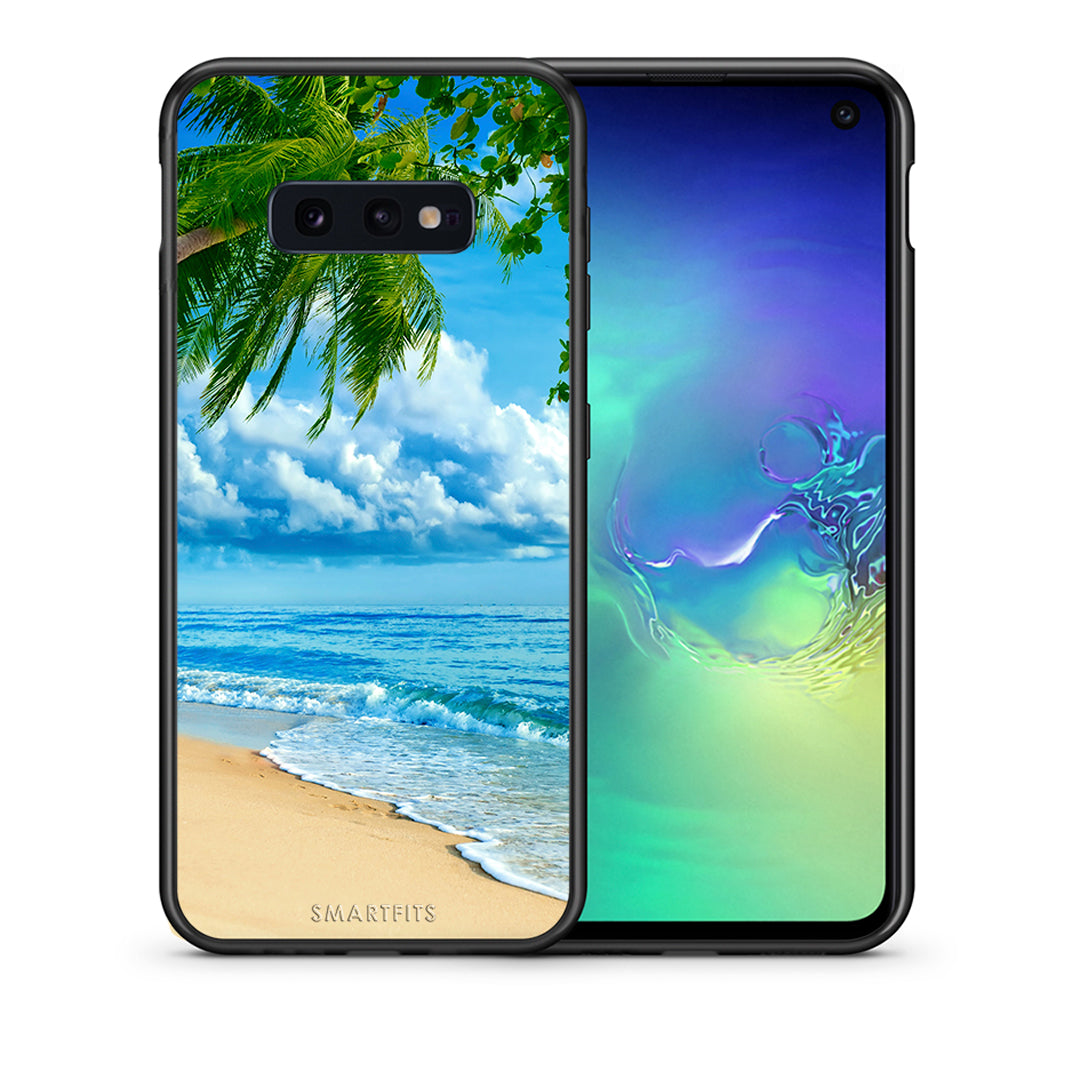 Θήκη Samsung S10e Beautiful Beach από τη Smartfits με σχέδιο στο πίσω μέρος και μαύρο περίβλημα | Samsung S10e Beautiful Beach case with colorful back and black bezels