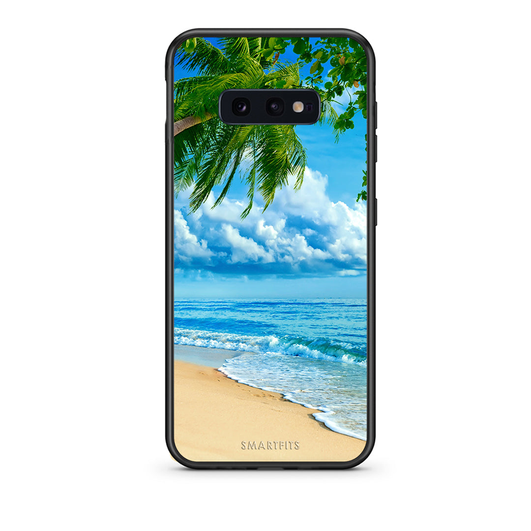 samsung s10e Beautiful Beach θήκη από τη Smartfits με σχέδιο στο πίσω μέρος και μαύρο περίβλημα | Smartphone case with colorful back and black bezels by Smartfits