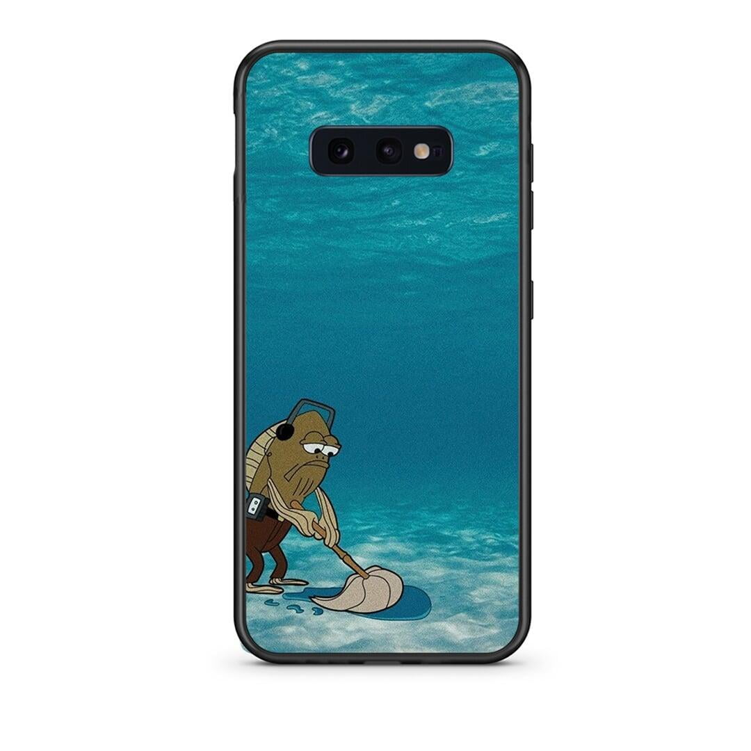 samsung s10e Clean The Ocean Θήκη από τη Smartfits με σχέδιο στο πίσω μέρος και μαύρο περίβλημα | Smartphone case with colorful back and black bezels by Smartfits