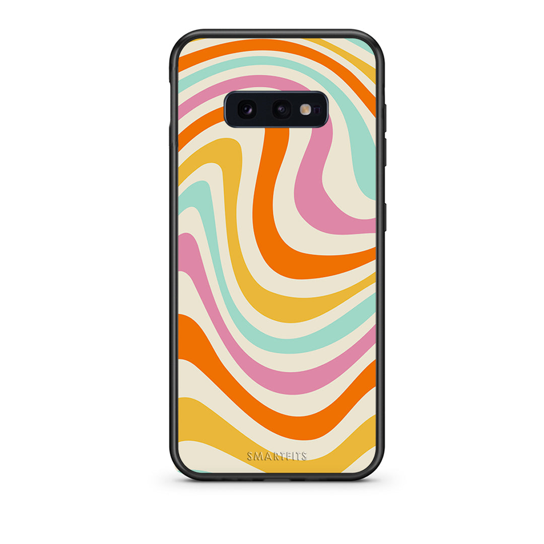 samsung s10e Colourful Waves θήκη από τη Smartfits με σχέδιο στο πίσω μέρος και μαύρο περίβλημα | Smartphone case with colorful back and black bezels by Smartfits