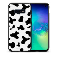 Thumbnail for Θήκη Samsung S10e Cow Print από τη Smartfits με σχέδιο στο πίσω μέρος και μαύρο περίβλημα | Samsung S10e Cow Print case with colorful back and black bezels