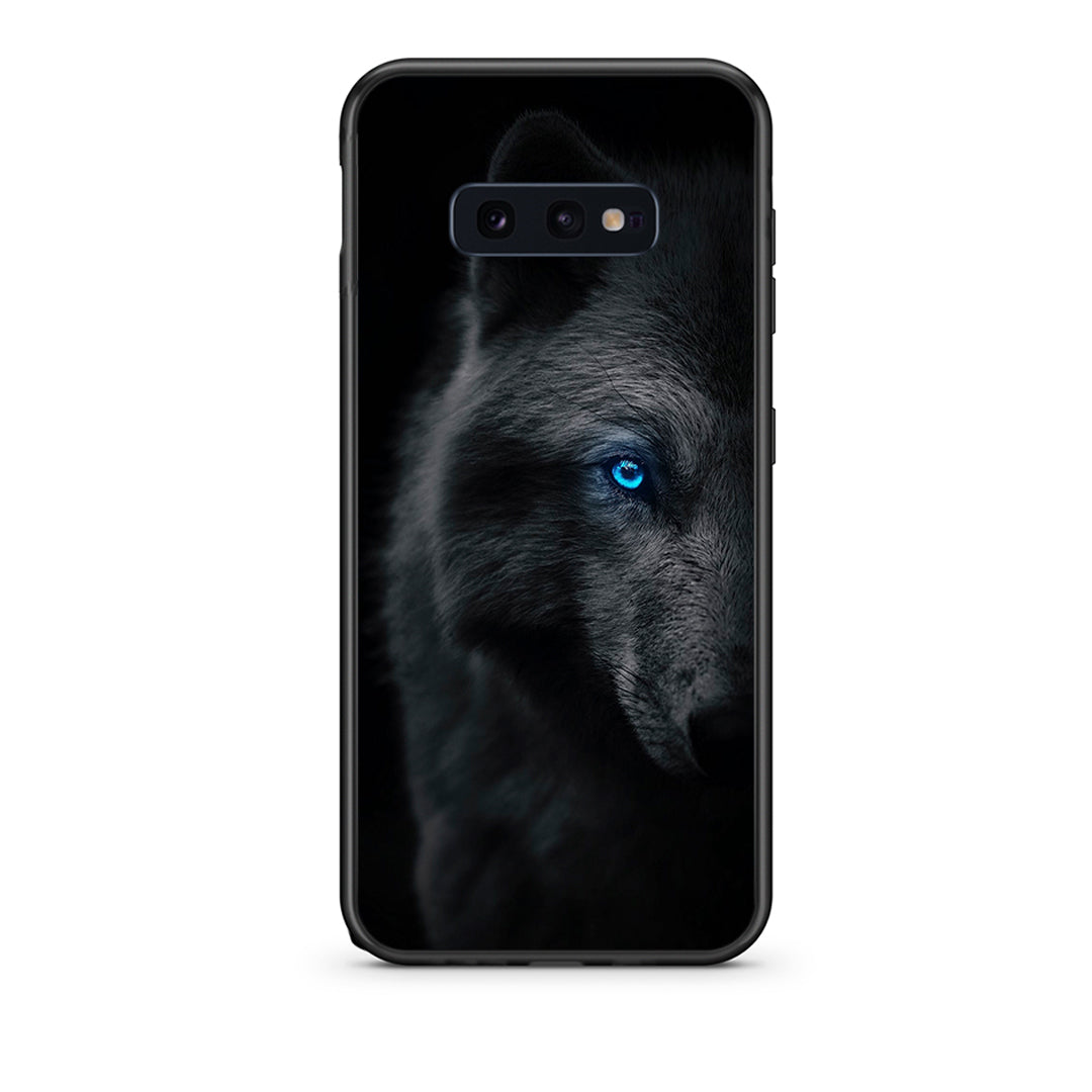 samsung s10e Dark Wolf θήκη από τη Smartfits με σχέδιο στο πίσω μέρος και μαύρο περίβλημα | Smartphone case with colorful back and black bezels by Smartfits