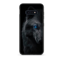 Thumbnail for samsung s10e Dark Wolf θήκη από τη Smartfits με σχέδιο στο πίσω μέρος και μαύρο περίβλημα | Smartphone case with colorful back and black bezels by Smartfits