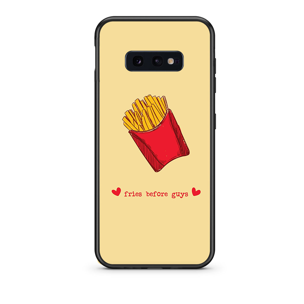 samsung s10e Fries Before Guys Θήκη Αγίου Βαλεντίνου από τη Smartfits με σχέδιο στο πίσω μέρος και μαύρο περίβλημα | Smartphone case with colorful back and black bezels by Smartfits