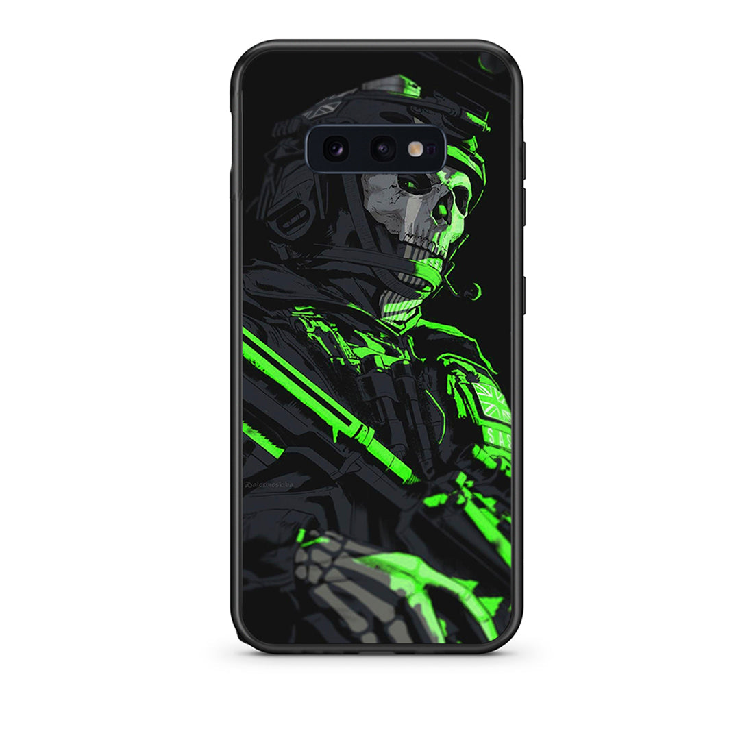 samsung s10e Green Soldier Θήκη Αγίου Βαλεντίνου από τη Smartfits με σχέδιο στο πίσω μέρος και μαύρο περίβλημα | Smartphone case with colorful back and black bezels by Smartfits