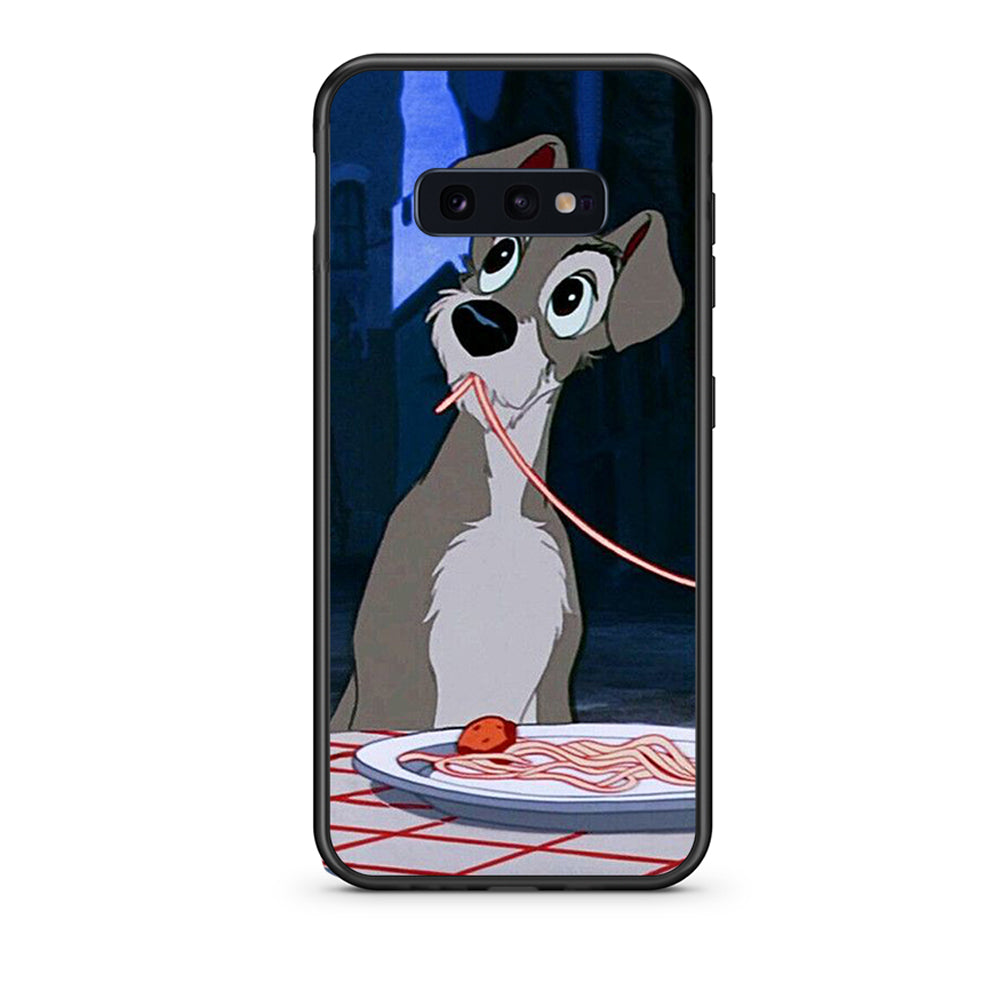 samsung s10e Lady And Tramp 1 Θήκη Αγίου Βαλεντίνου από τη Smartfits με σχέδιο στο πίσω μέρος και μαύρο περίβλημα | Smartphone case with colorful back and black bezels by Smartfits