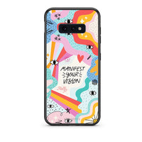 Thumbnail for samsung s10e Manifest Your Vision θήκη από τη Smartfits με σχέδιο στο πίσω μέρος και μαύρο περίβλημα | Smartphone case with colorful back and black bezels by Smartfits